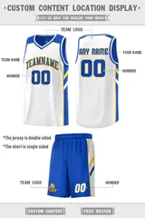 Royal White Double Side Men Basketball Jersey 4