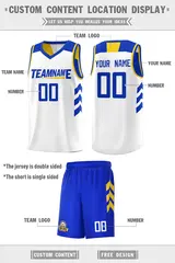 Royal White Double Side Men Basketball Jersey 4