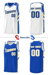 Royal White Double Side Men Basketball Jersey 3