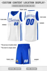 Royal White Double Side Men Basketball Jersey 2