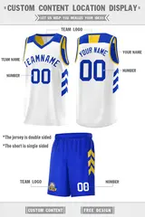 Royal White Double Side Sets Basketball Jersey 4