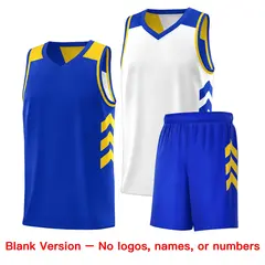 Royal White Double Side Sets Basketball Jersey 3