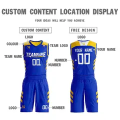 Royal White Double Side Sets Basketball Jersey 5