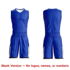Royal White Double Side Sets Basketball Jersey 3