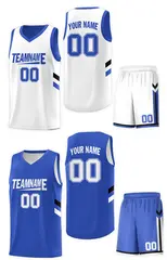 Royal White Double Side Sets Basketball Jersey 5