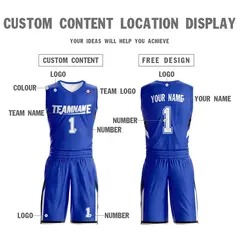 Royal White Double Side Sets Basketball Jersey 6