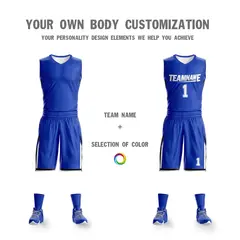 Royal White Double Side Sets Basketball Jersey 7