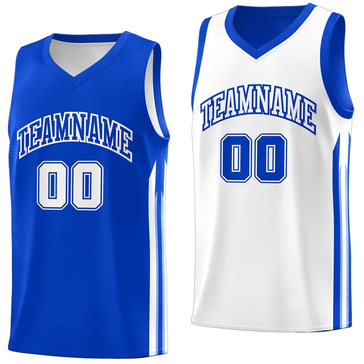 Royal White Double Side Sport Basketball Jersey