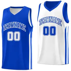 Royal White Double Side Sport Basketball Jersey