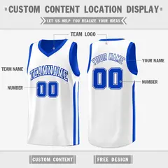 Royal White Double Side Sport Basketball Jersey 3