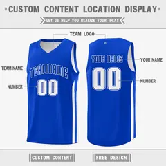 Royal White Double Side Training Basketball Jersey 2