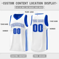 Royal White Double Side Training Basketball Jersey 3