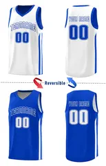 Royal White Double Side Training Basketball Jersey 4