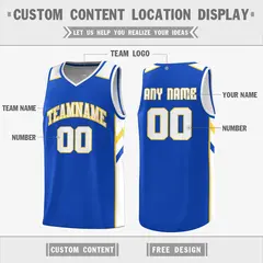 Royal White Double Side Training Basketball Jersey 2