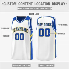 Royal White Double Side Training Basketball Jersey 3