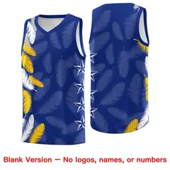 Royal White Feather Graffiti Basketball Jersey 6