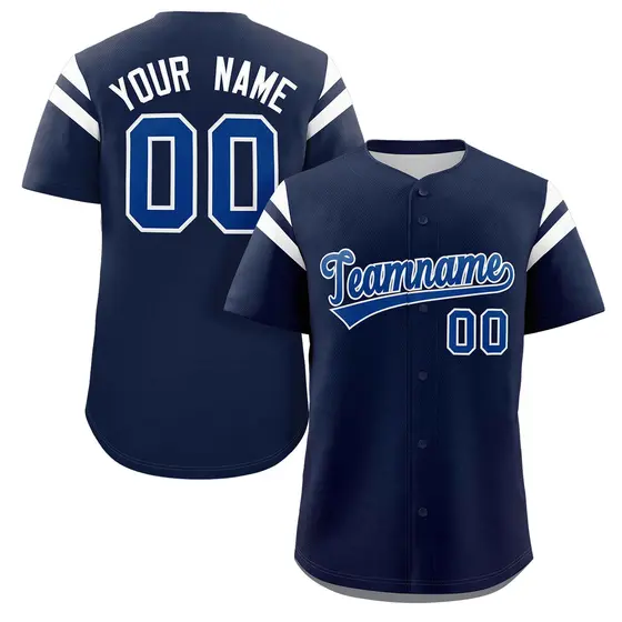 Royal White Full Button Classic Authentic Baseball Jersey
