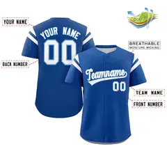 Royal White Full Button Classic Authentic Baseball Jersey 2