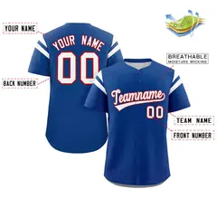Royal White Full Button Classic Authentic Baseball Jersey 2
