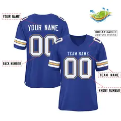 Royal White-Gold Classic Style Mesh Football Jersey 2