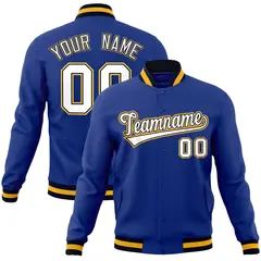 Royal White-Gold Classic Varsity Full-Snap Letterman Jacket 1