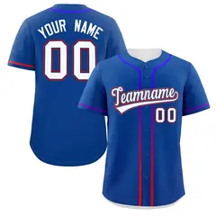 Royal White Gradient Ribbed Authentic Baseball Jersey