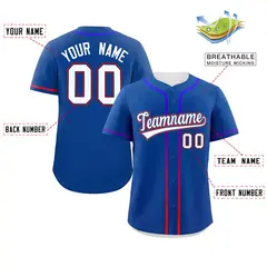 Royal White Gradient Ribbed Authentic Baseball Jersey 2