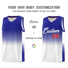 Royal White Gradient Sports Basketball Jersey 3