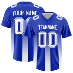 Royal White Gradient Vertical Stripe Fashion Football Jersey
