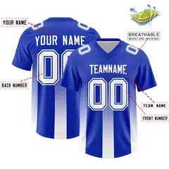Royal White Gradient Vertical Stripe Fashion Football Jersey 2