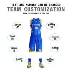Royal White Graffiti Angular Element Basketball Jersey 4