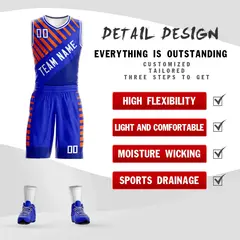 Royal White Graffiti Bar Pattern Sets Basketball Jersey 2