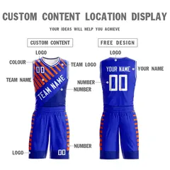 Royal White Graffiti Bar Pattern Sets Basketball Jersey 3