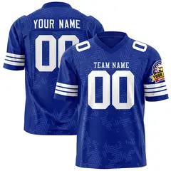 Royal White Graffiti Line Design Authentic Football Jersey