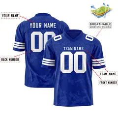 Royal White Graffiti Line Design Authentic Football Jersey 2