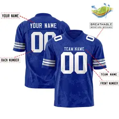 Royal White Graffiti Line Design Authentic Football Jersey 2