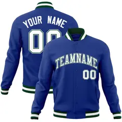 Royal White-Gray Classic Varsity Full-Snap Letterman Jacket 1