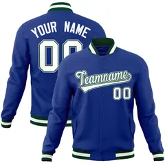 Royal White-Gray Classic Varsity Full-Snap Letterman Jacket 1
