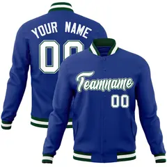 Royal White-Gray Classic Varsity Full-Snap Letterman Jacket 1