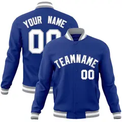 Royal White-Gray Classic Varsity Full-Snap Letterman Jacket 1