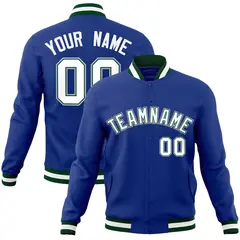 Royal White-Gray Classic Varsity Full-Snap Letterman Jacket