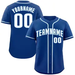 Royal White Light Blue Bull Baseball Jersey 1