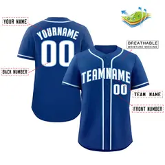 Royal White Light Blue Bull Baseball Jersey 2