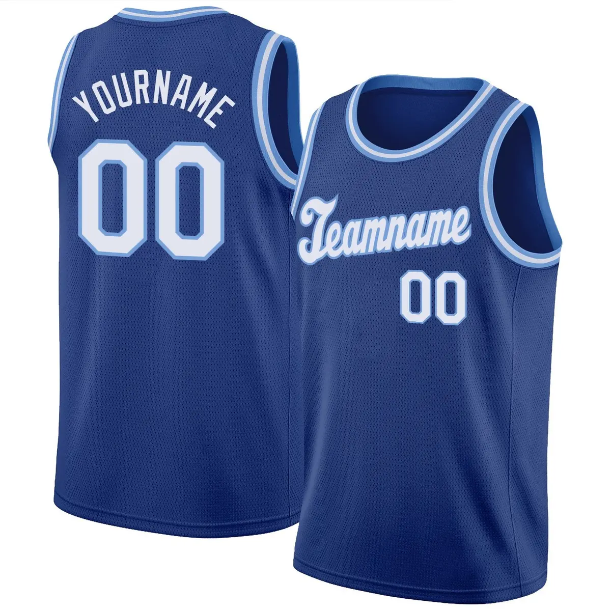 Royal White-Light Blue Classic Athletic Basketball Jersey