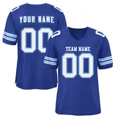Royal White-Light Blue Classic Mesh Football Jersey