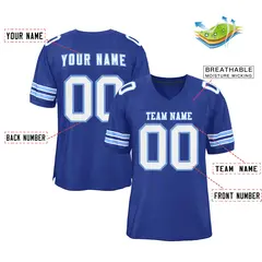 Royal White-Light Blue Classic Mesh Football Jersey 4