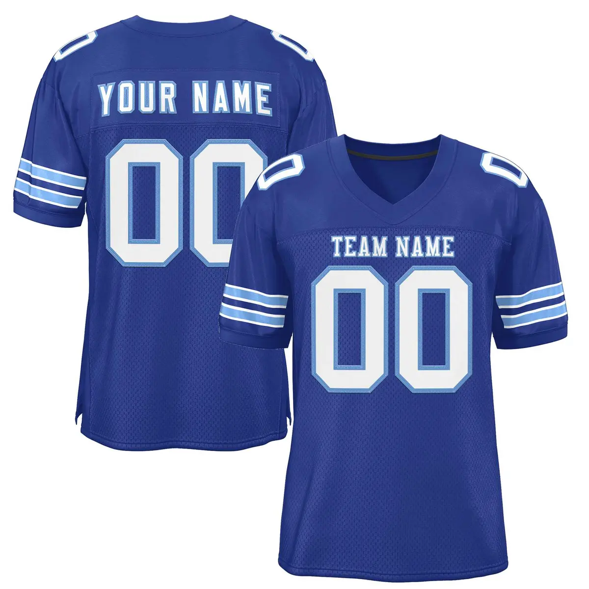 Royal White-Light Blue Football Jersey