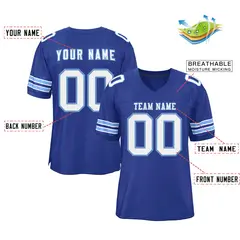 Royal White-Light Blue Football Jersey 4