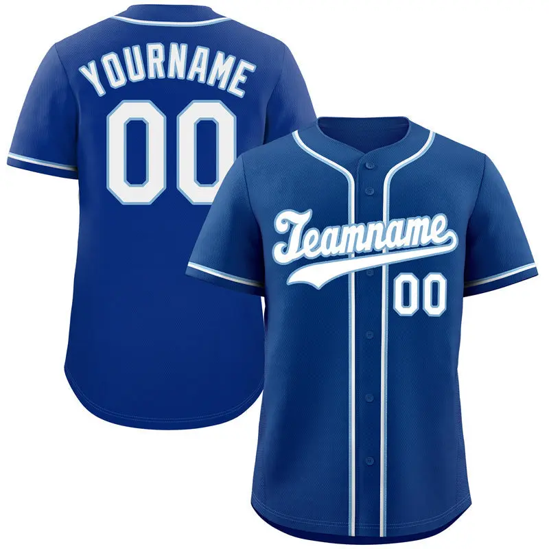 Royal White-Light Blue Hook Baseball Jersey