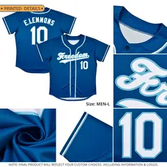 Royal White-Light Blue Hook Baseball Jersey 2
